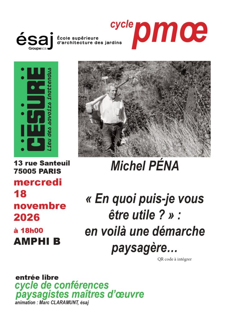 Cycle de conférences paysagistes maîtres d’œuvre